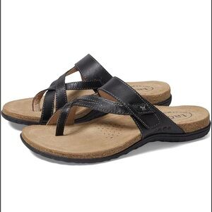 Taos Footwear The Perfect Leather Sandal Lightweight Beach Dark Brown Sz 10